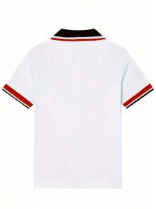 Boy's Polo Shirts Children Kids Golf T Shirt Short Sleeve Casual Top For Daily And Outdoor Wear - trắng - Xem 2