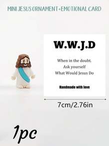 5/1 PVC Siliconen Materiaal Mini Jezus Beeld Paasdecoratie Ornament, Emotionele Ondersteuning, Emotionele Aanmoediging Cadeau Zak Knuffel Kaart, Een Beetje Dichtbij Van Mij Naar Jou, Gevuld Met Heel Veel Liefde En Dikke Knuffels Ook! Hou Heel Veel Van Jou, Jezus Zegen Je