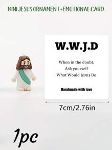 5/1 PVC Siliconen Materiaal Mini Jezus Beeld Paasdecoratie Ornament, Emotionele Ondersteuning, Emotionele Aanmoediging Cadeau Zak Knuffel Kaart, Een Beetje Dichtbij Van Mij Naar Jou, Gevuld Met Heel Veel Liefde En Dikke Knuffels Ook! Hou Heel Veel Van Jou, Jezus Zegen Je