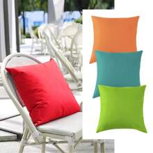 6pcs/Set Outdoor Waterproof Cushion Covers In Red, Orange, Yellow, Green, Blue, Suitable For Garden, Pool, Wicker Furniture - Multicolor - View 6