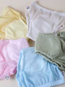 3/5 peças Calças de treinamento para penico para bebês, Roupa íntima leve e lavável para treinamento de verão para bebês, Fralda de pano reutilizável unissex, Adequada para treinamento de penico para meninos e meninas, Várias combinações, Itens essenciais para bebês - Multicolorido - Ver 11