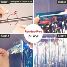 2 Stücke Aluminium Folie Regenbogen Vorhang, 3.3x6.6 Ft regenbogenfarbenes metallisches Draht Regentapete, transparenter Hintergrund Regentapete, holografische Aluminium Folie Quasten Regentapete, Fadengardine, Geburtstagshintergrund, Partyhintergrund, Hochzeitshintergrund