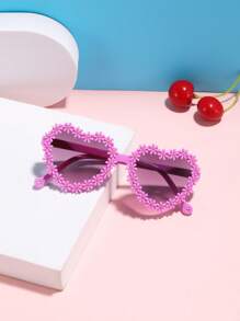 1pc Girls 4-10Y Vintage Holiday Outfit Shaped Full Frame Fashion Fashion Glasses, Suitable For Vacation & Travel