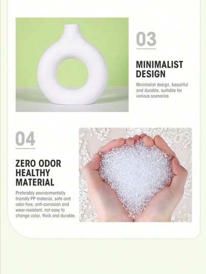 1pc Zwart Plastic Round Vase, Artificial Dried Flower ative Art Vase Bloemen Arrangement, Fall Living Room Home Centerpiece, Tabletop Birthday Graduation Glass view 7