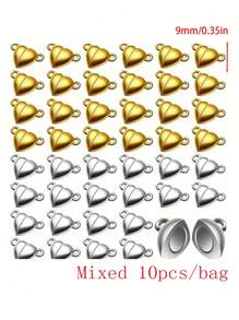 Cierres magnéticos con forma de corazón para joyería, Día de San Valentín, amor, DIY joyas de pareja, cierres magnéticos dorados y plateados para hacer pulseras, collares y accesorios de joyería DIY