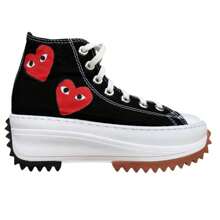 Black Platform Tennis Shoes With Hearts - Fashion And Style - 黑色 - 查看 1