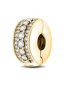 1Pc Fashionable Sparkling Rhinestone Beads For Women Bracelets Bangles DIY Jewelry Making And Daily Outfit Matching Jewelry Decoration For Girls