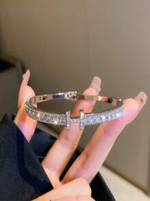 闪亮优雅时尚女士不锈钢方晶锆石手链套装，适合庆典、派对、日常佩戴以及作为礼物赠送朋友 - 彩色 - 查看 13