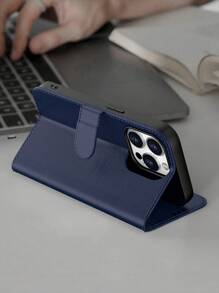 Black/Brown/Dark Blue/White Multifunctional Wallet PU Phone Case Compatible With IPhone 11 12 13 14 15 Pro Max For Daily Use, Wallet Flip Phone Case Compatible With Samsung Galaxy A55 A54 A53 A52 A51 A14 A15 S22 S23 S24ultra For Credit Card Waterproof Shockproof Anti-Fall Scratch Resistant Full Cover