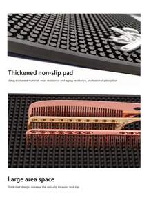 Hair And Nail Tools Non-Slip Storage Mat, Washable Reusable, Barber Table, Scissors And Comb Placement Fixed Mat, Oil Tip Clippers Non-Slip Mat, Desktop Non-Slip Storage Mat, Holiday Gift, Black,Hair Tools,Hair Products And Accessories For Barber Salon Beauty Travel Essentials