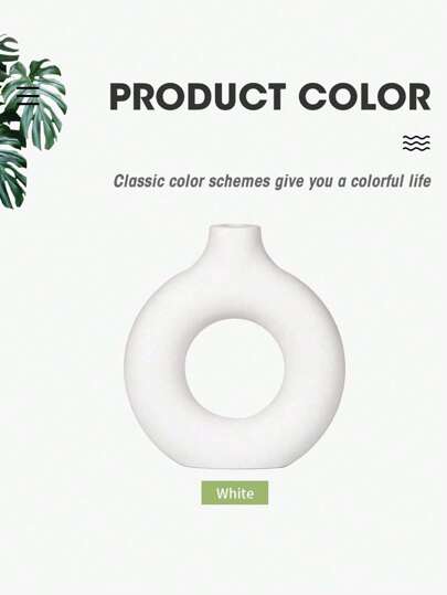 1pc Zwart Plastic Round Vase, Artificial Dried Flower ative Art Vase Bloemen Arrangement, Fall Living Room Home Centerpiece, Tabletop Birthday Graduation Glass view 2