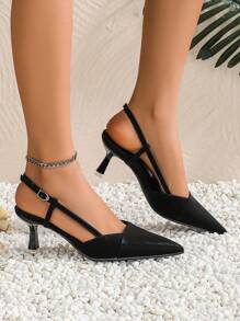 Xin Jing Shoes Fall/Winter Women's Fashion Pointed-Toe Single High-Heeled Shoes, Elegant, Kitten Heels, Party