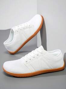 Wide Fit Barefoot Running Shoes Outdoor Breathable Non-Slip Fashion Sports Zero Drop Casual Sneakers Minimalist Walking Men - White - View 1