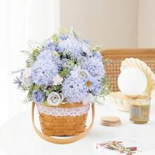 1PC/3PCS Artificial Rose, Hydrangea Flowers Silk Bouquets Fake Plants For Spring Wedding Vase For Home Dining Room Bedroom Decorations, Mother's Day Valentine's Day Festival Birthday Party Accessories, Outdoor Garden Decorations Autumn Gifts Graduation