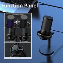 USB Microphone Studio Professional Condenser,Microphone For PC Gaming Mic For PS 4/ 5/ , Brilliant RGB Lighting, Recording Streaming Gaming Karaoke Singing ME6S Mic