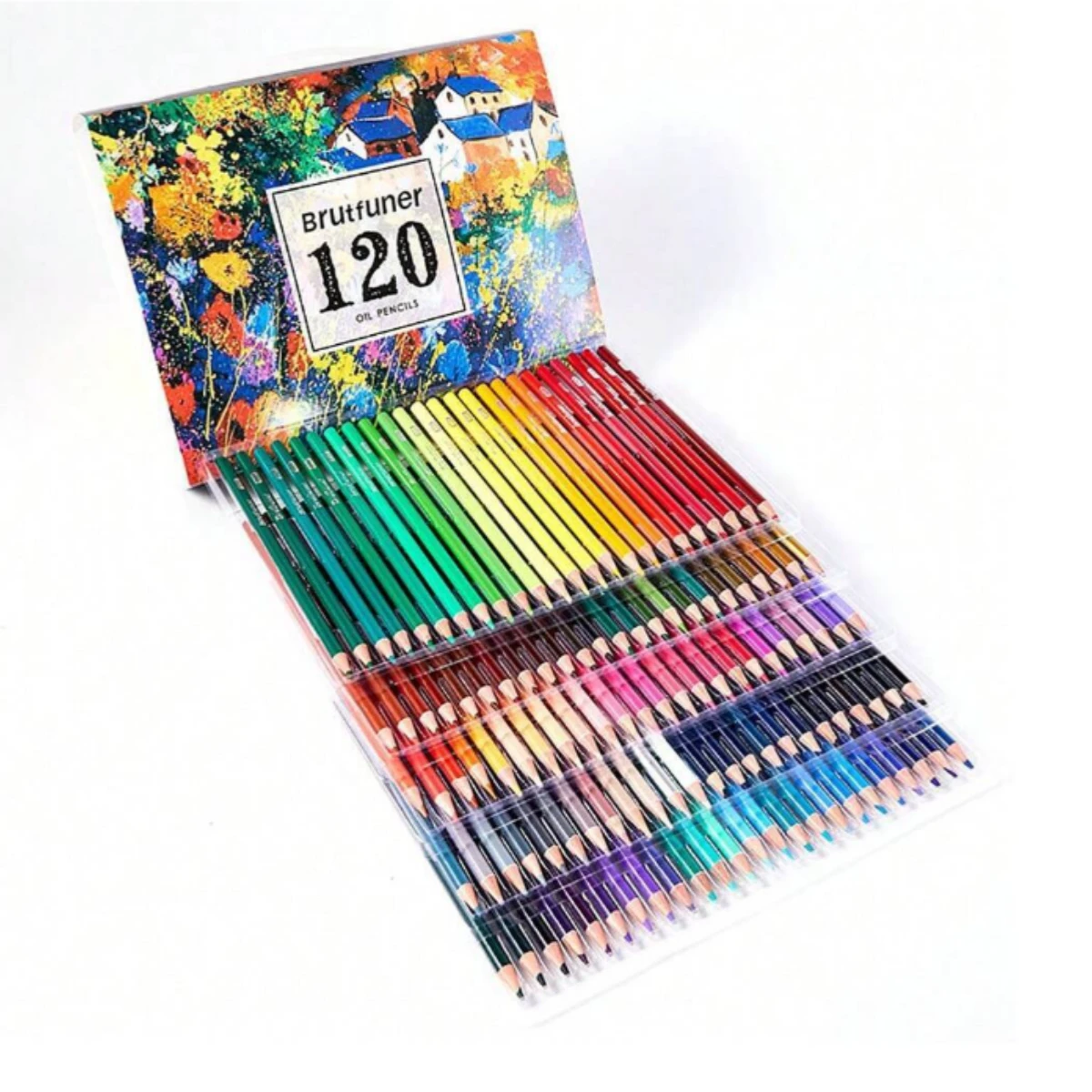 Conjunto de Lápis de Cor a Óleo com 120 Cores Brutfurner, Lápis de Cor ...