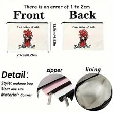 1pc Zippered Polyester Cosmetic Bag, Waterproof, Odorless - Cute Animal Print Makeup Pouch, Ideal Gift For Women, Friends, Sisters, Pet Owners - 1pc - View 5