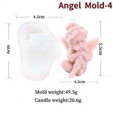 Molde de Silicone de Vela de Anjo Fofo, Molde de Escultura de Anjo de Pilar Romano 3D para Vela Perfumada, Gesso e Resina, Decoração Artesanal DIY, Presentes de Decoração para Casa