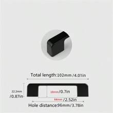 2pcs modern minimalist American style extended aluminum alloy surface painted black handle cabinet, wardrobe, shoe cabinet, bedside cabinet, storage cabinet, wine cabinet, drawer cabinet, door handle, furniture hardware accessories