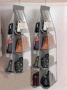 1 pezzo, Borsa organizer da appendere con 8 tasche, scaffale trasparente per appendere, porta borsette, organizer salvaspazio per armadio e guardaroba