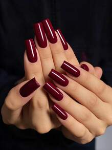 32Pcs Long Square/30Pcs Long Almond Shaped/24Pcs Medium Long Coffin Shaped/24Pcs Medium Long Oval/23Pcs Short Almond Press-On Nails, Solid Color Classic Thick Acrylic Nails, Suitable For Girls & Women Daily Wear, Diy Manicure, Christmas, New Year, Includes 1Pc Nail File & 1Pc Double-Sided Tape Nail Supplies Nails