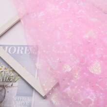 1pc Meteor Heart-Shaped Soft Tulle For DIY Princess Dress, Puff Dress, Clothing Material