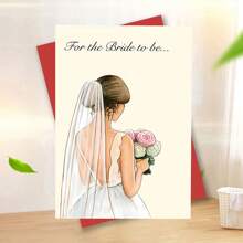1pc Inspirational Greeting Card With Envelope - 6.29" X 4.33", Charming Cartoon Bridal Wedding Greeting Card With Envelope - Perfect For Engagements, Anniversaries