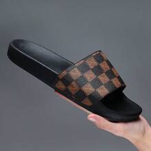 中性厚底浴室/家居拖鞋，男女均可穿著，柔軟的EVA鞋底拖鞋，2023年夏季新款，防滑拖鞋 - 棕色 - 查看 4