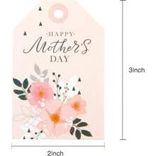 21pcs Customized Mother's Day Floral Gift Tags - Soft Pink With Hand-Painted Watercolor Flowers And Golden Geometric Accents, Suitable For Mother's Day Gift Packaging, Event Favors Or Spring Activities. Support Customized Names Or Blessings To Convey Exclusive Warmth And Love. - Multicolor - View 4