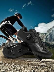 Men's Rotary Buckle Bicycle Shoes,Outdoor Cycling Sports Shoes,SPD Road Cycling Shoes,Lightweight,Comfortable,Adjustable,Athletic Shoes,Best For Tennis Compatible With SPD LD Good-Looking And Fashionable - Black - View 7