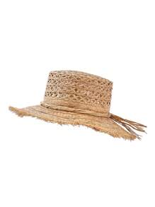 1 pièce Chapeau de paille décoratif fait main, ajouré, de couleur unie, avec protection UV. à la mode polyvalente pour les déplacements, mettant le visage en valeur. Printemps/Été, vacances, festival - Chapeau de paille rond - Voir 8