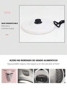 [SE BELLA] Hervidor eléctrico/tetera electrica,jarra electrica hervir agua, 2.3L de gran capacidad, apagado automático inteligente cuando el agua hierve, hervidor de acero inoxidable incorporado, protección exterior engrosada, el tacto no se escaldará, doble aislamiento, adecuado para sala de estar, cocina, uso de oficina - Rosa - Ver 6