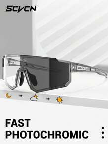 SCVCN New Photochromic Cycling Glasses, Day & Night Riding Glasses, Unisex, Mountain Bike Glasses, Road Bike Glasses, Outdoor Sports Glasses, Travel & Camping Accessories - 彩色 - 查看 8
