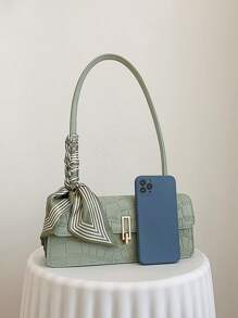 Neuer einfarbiger PU Schal-Beutel mit Reißverschluss-Innenfutter, modischer und vielseitiger französischer Achselbeutel, Damen Baguette-Tasche geeignet für tägliche Ausgänge von Damen, Einkaufspartys, Freundinnen, Weihnachts- und Valentinstaggeschenke