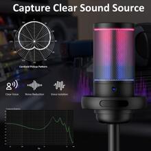 USB Microphone Studio Professional Condenser,Microphone For PC Gaming Mic For PS 4/ 5/ , Brilliant RGB Lighting, Recording Streaming Gaming Karaoke Singing ME6S Mic