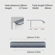 1pc Modern Simple Aluminum Alloy Hidden Furniture Cabinet Door Handle Side Installation Without Drilling Installation Wardrobe Cabinet Drawer Handle Furniture Hardware