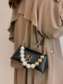 Chain Link Minimalist Elegant Fashionable Tote Bag, Suitable For School, Commuting, Casual, Travel, Lightweight