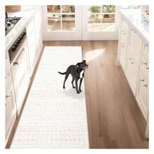 Runner Rug 2x7 Boho Geometric Area Rug: Washable Kitchen Rug Entryway Rug, Soft Non Slip Moroccan Long Hallway Rug For Bedroom Bathroom Laundry Entryway Staircase FoyerGeometric Beige, 2'X7' - Multicolor - View 3