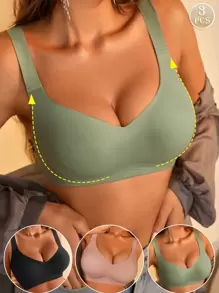 3pcs Soft Comfortable Wireless Bra