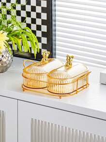 1pc High Quality Storage Box, Home Fruit Plate, Living Room Tea Table Dried Fruit Box, Minimalist Stylish Candy Box With Lid, New Year Supplies, Home Organization & Storage, Party Decor, Room Decoration