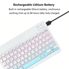 Wireless Bluetooth Keyboard Mouse Combo, Ultra-Thin Portable Compact Wireless Keyboard And Mouse Set, Compatible With Android, Windows Tablets, Smartphones, IPad Pro, IPad Air, IPad Mini, IPadOS/IOS 13 And Above (Gradient Pink) - Gradient Pink - View 5