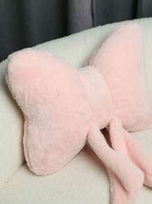 1pc Black, White, Solid Color Bow Decorative Throw Pillow, Atmosphere Decor, Headboard Cushion Applicable For Living Room Sofa, Bedroom