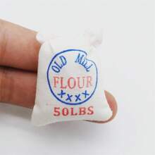 3pcs Miniature Food Toy Scene Model Tiny Kitchen Furniture Toy, Flour Bag
