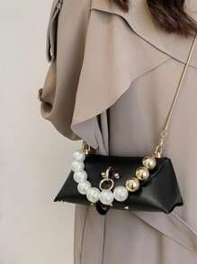Chain Link Minimalist Elegant Fashionable Tote Bag, Suitable For School, Commuting, Casual, Travel, Lightweight