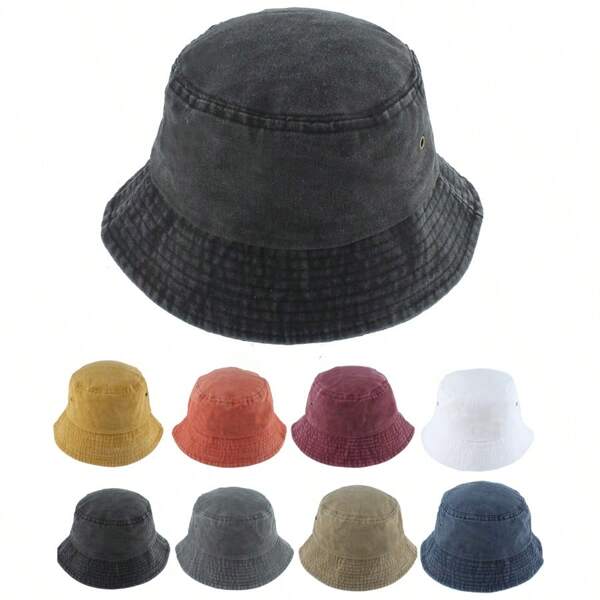 Oversize Washed Bucket Hat For Men Women Lightweight Polyester Packable Bucket Retro Beach Sun Hat Summer Outdoor Cap