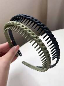 2 Pieces Of Women's Anti Slip Dental Headband, Curved Headband, Fashionable Hair Accessories, High-End Atmosphere, Suitable For Daily Wear, Outdoor Activities, Face Washing And Makeup Accessories, Hair Clips, Casual Hair Accessories