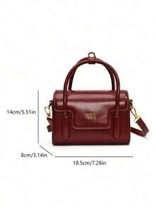 Neue Herbst- und Winter Handtasche in einfarbiger Nischenkonstruktion, modisches Buchstabendesign, vielseitig einsetzbare Umhängetasche, klassisches stimmungsvoller Design, verstellbarer Schultergurt, passend für Dates, Ausgehen, Einkaufen und den Pendlerverkehr. - Rot - Übersicht 10