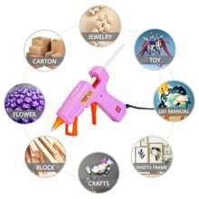30W Hot Melt Glue Gun Kit With 30pcs 0.27x5.9 Inches (7x150mm) Glue Gun Stick For School Crafts DIY Arts And Quick Home Repairs - Pink Orange - 查看 4