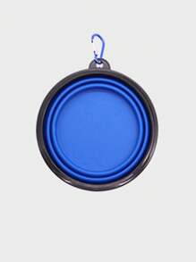 1pc Outdoor Portable Collapsible Pet Bowl, Slow Feeder Bowl, Travel Bowl, Silicone Hanging Dog/Cat Water/Food Bowl With Hook, Convenient For Walking Dogs And Feeding