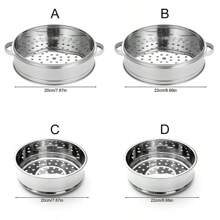 Stainless Steel Steamer Milk Pot Kitchen Grid Round Food Steaming Basket Cooking Tool Double Ear Anti-Scald Handle Steam Cooker